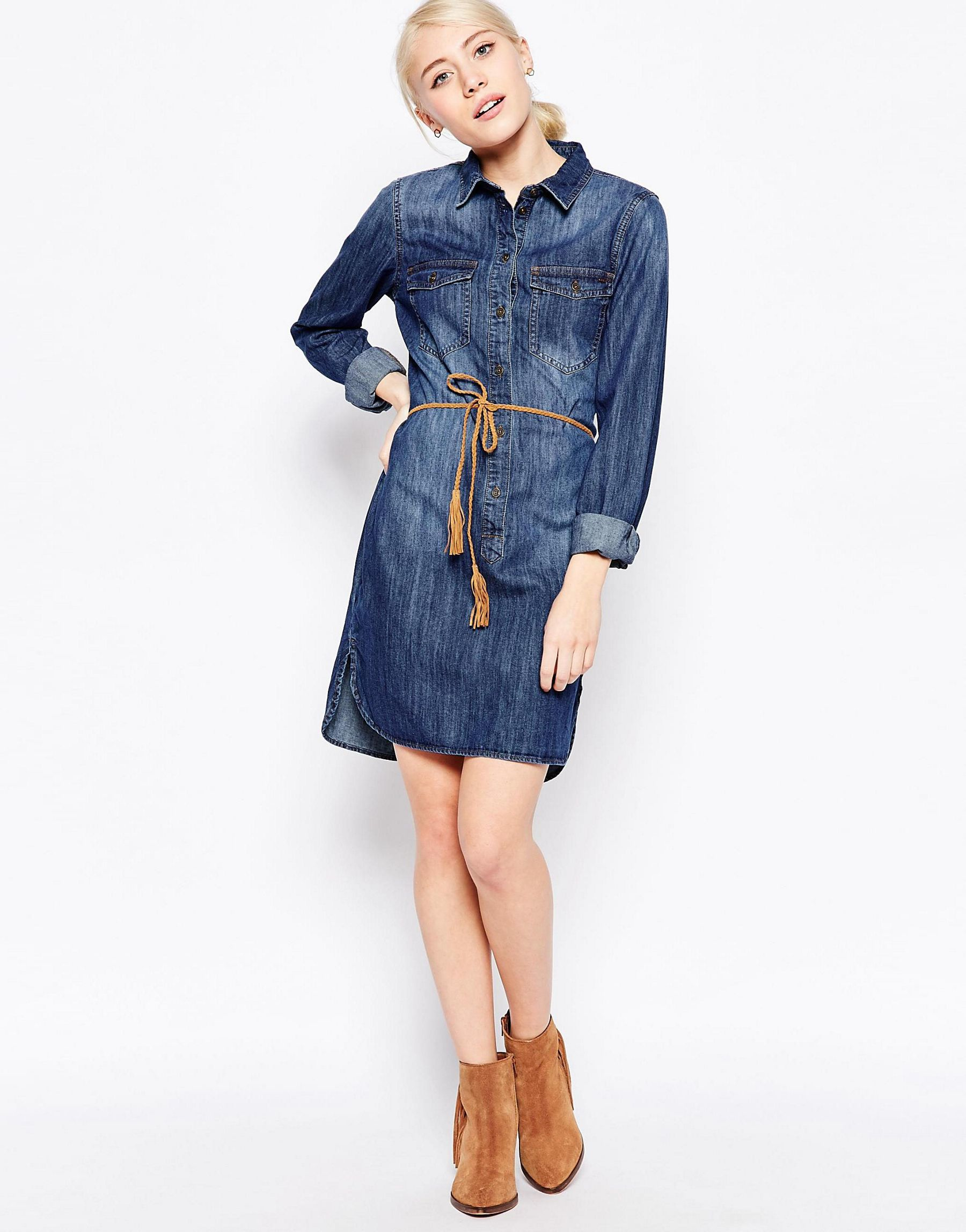 only denim shirt dress