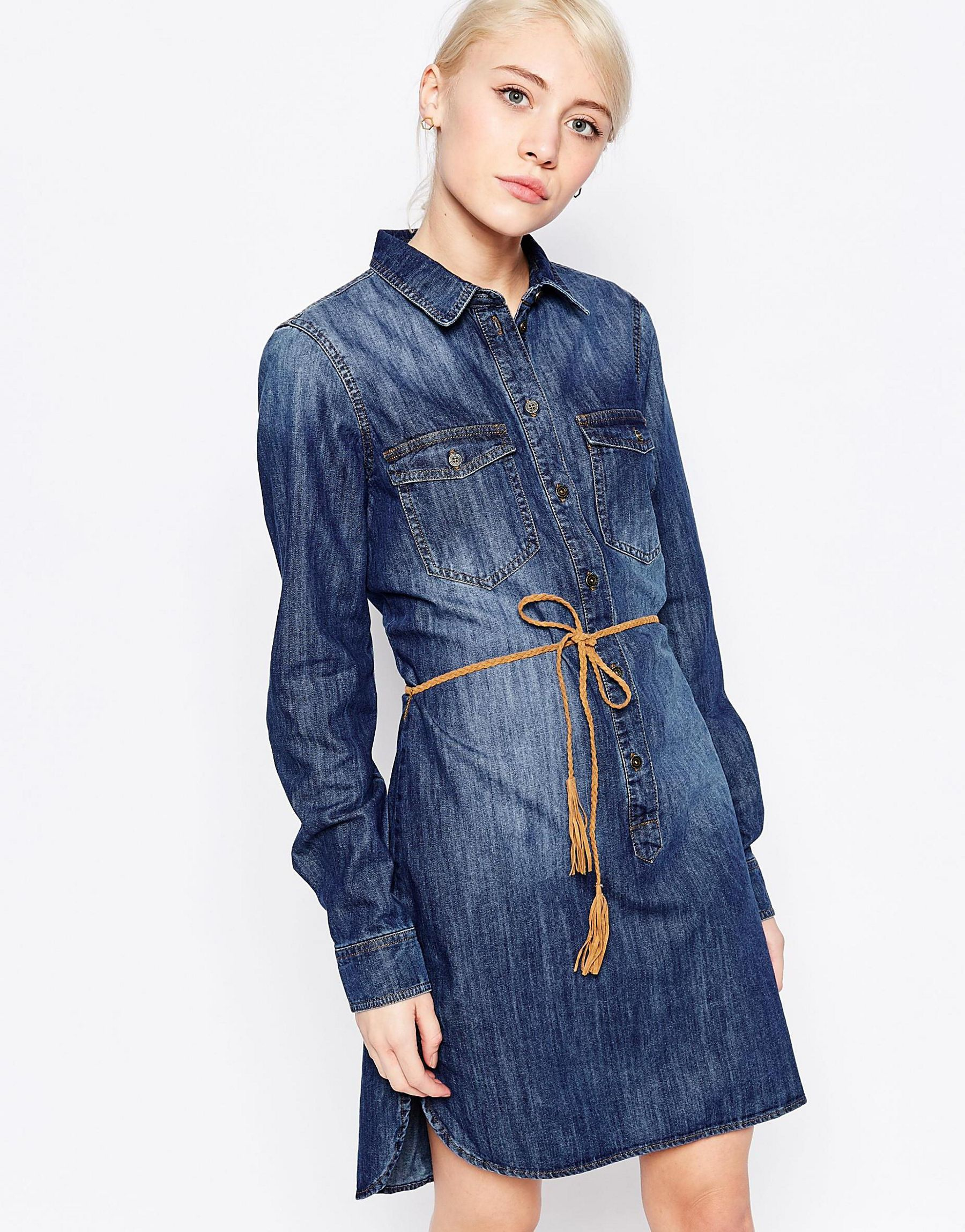 only denim shirt dress