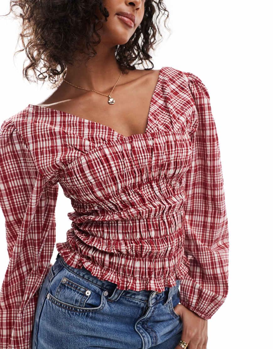 asos red blouse