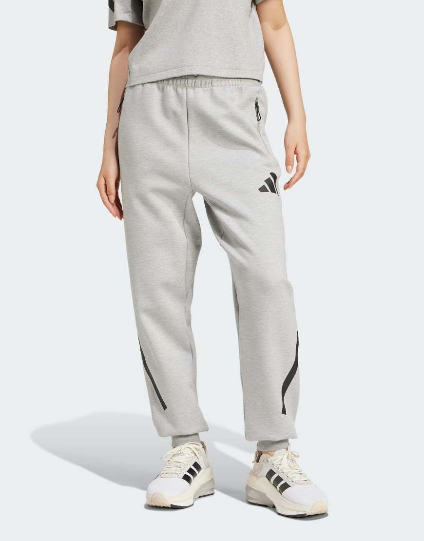 Grey adidas jogging bottoms hotsell