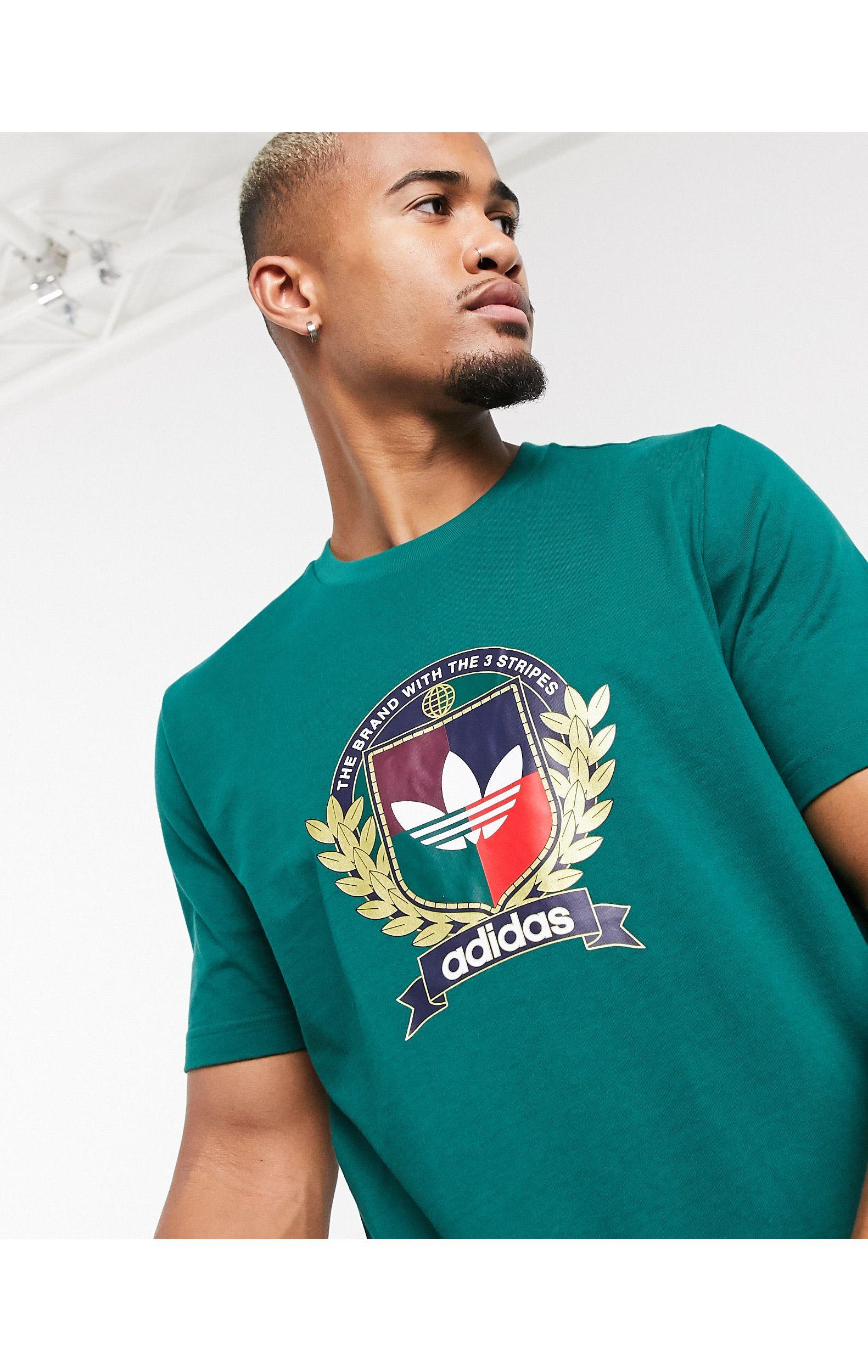 Buy > adidas originals green t shirt > in stock