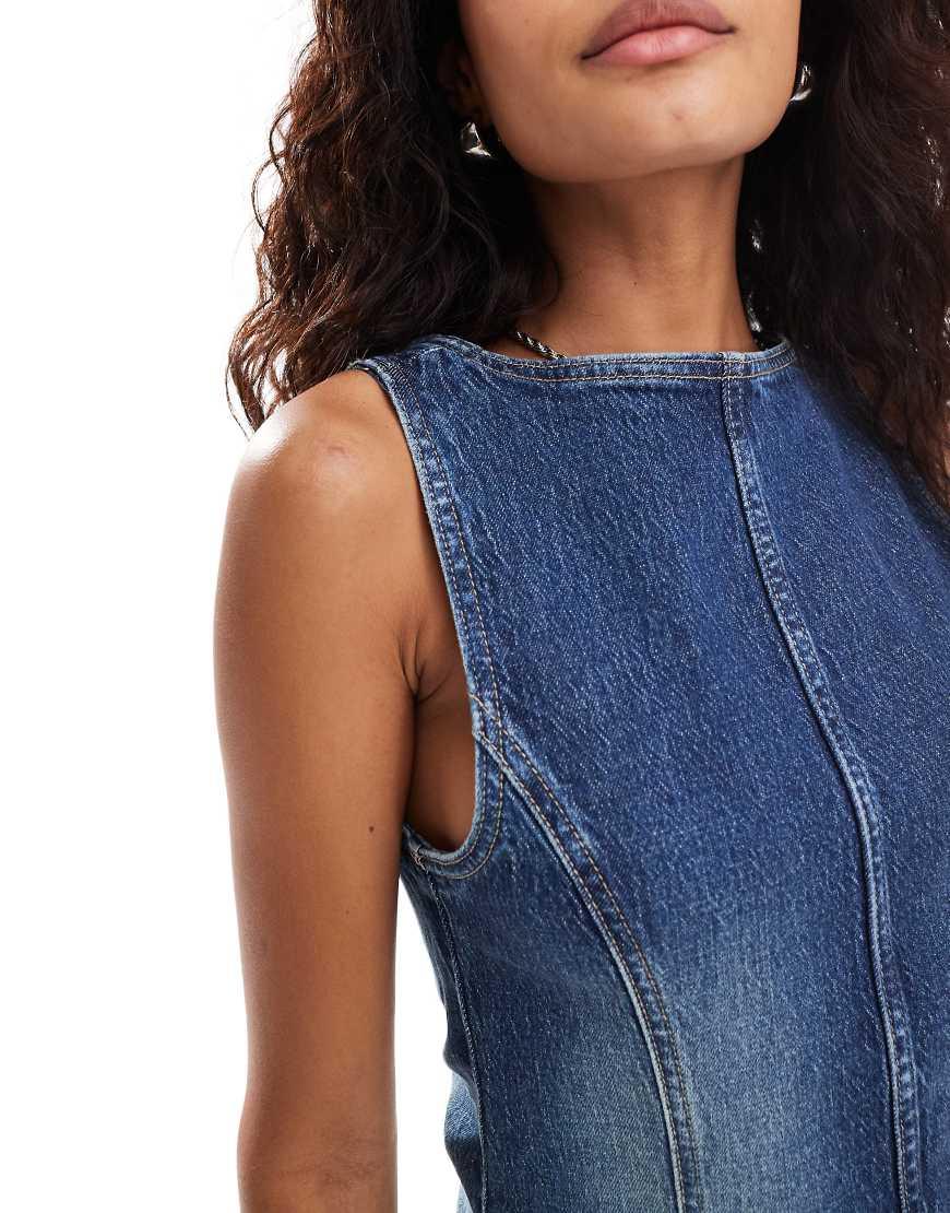 halter denim mini dress Graylee Halter Denim Mini Dress