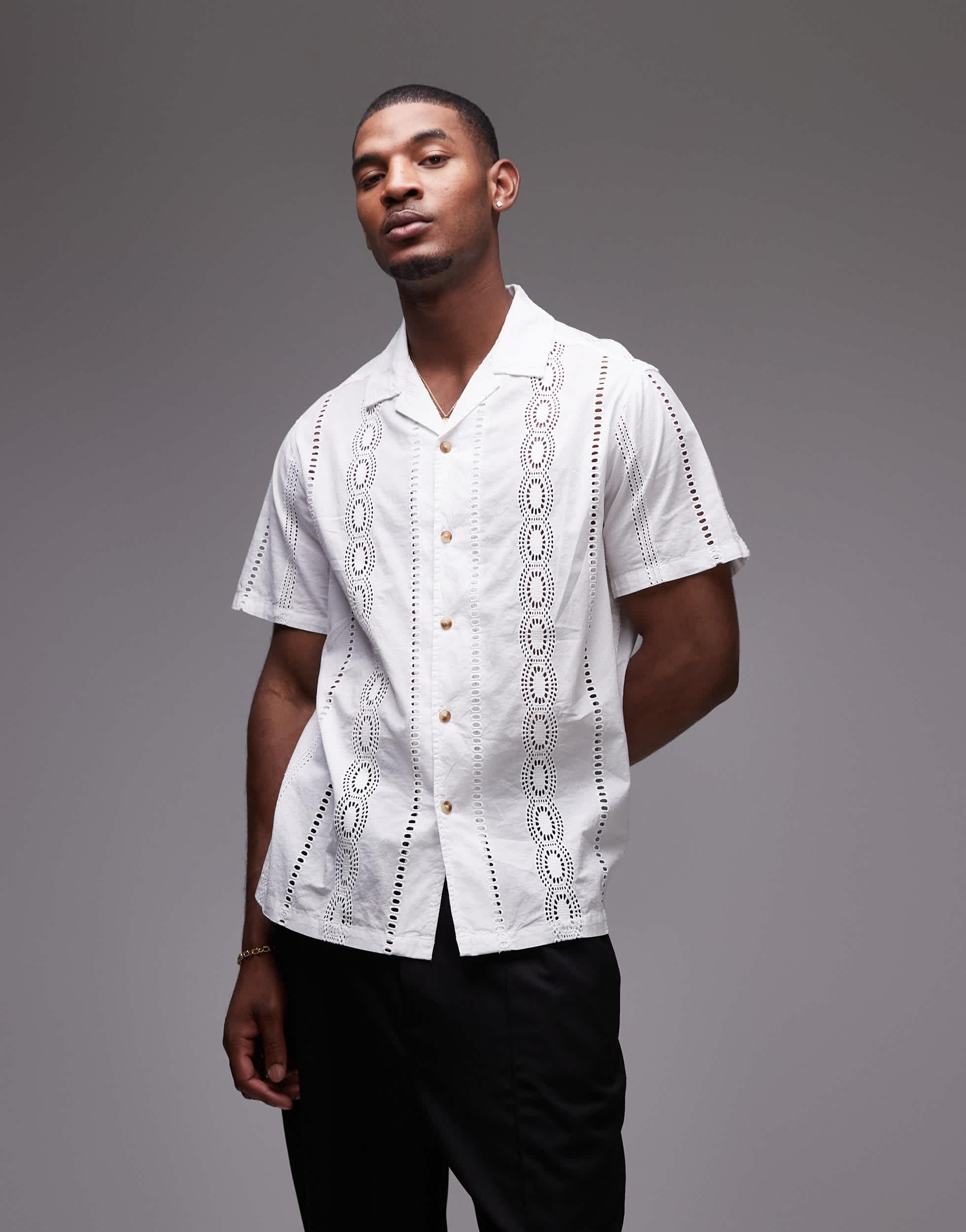 Broderie Anglaise Asos Chemise Manche Courte Robe Blanche Courte