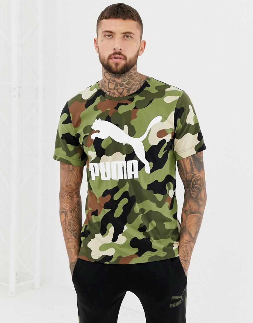 PUMA Cotton Camo T-shirt in Forest Night (Green) for Men - Lyst