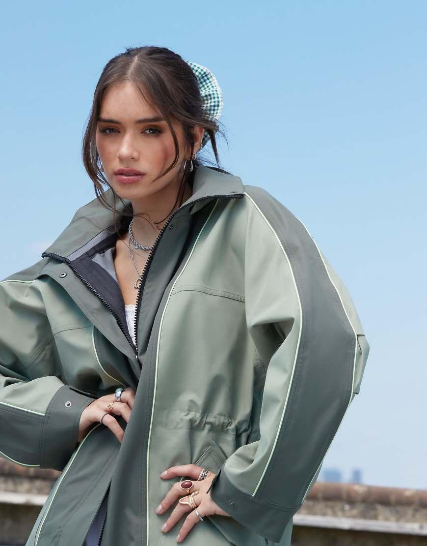 ASOS Premium Waterproof Longline Rain Jacket in Blue Lyst UK