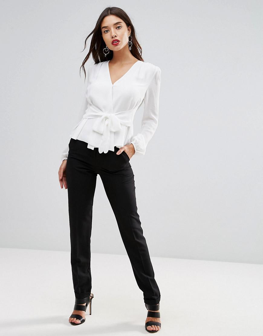 Ivyrevel Wrap Blouse With Tie Front in White | Lyst