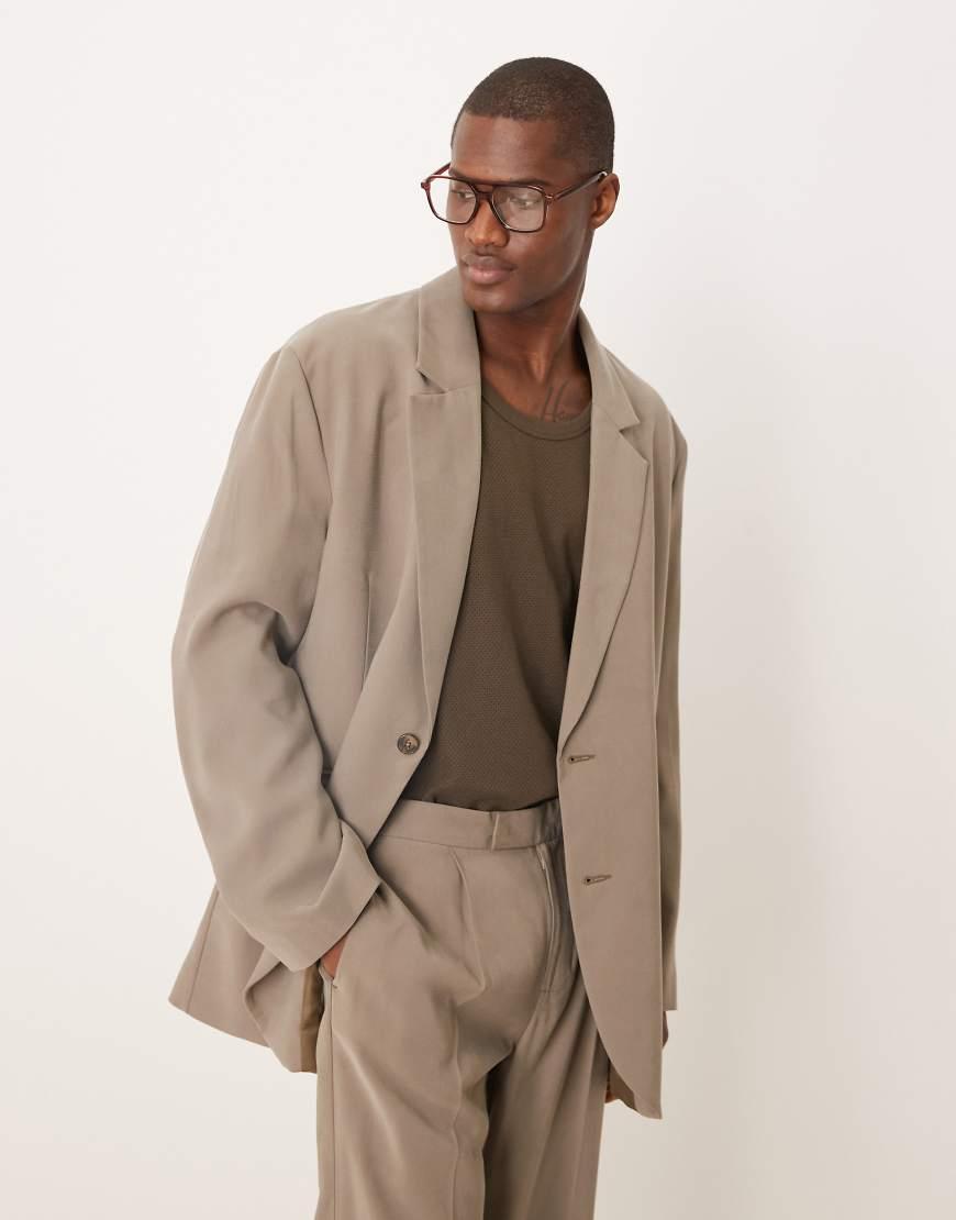 ASOS Slouchy Oversized Suit Jacket in Natural for Men Lyst UK