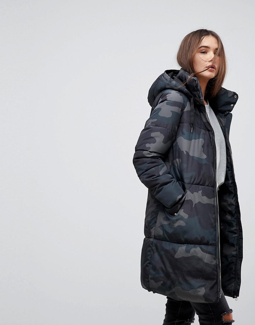 ONLY Camo Padded Coat | Lyst