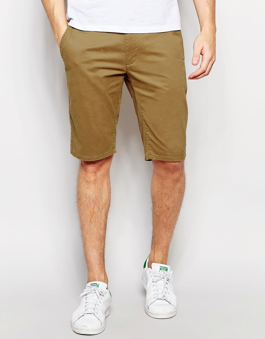 Farah Chino Shorts In Stretch Cotton in Brown for Men - Lyst
