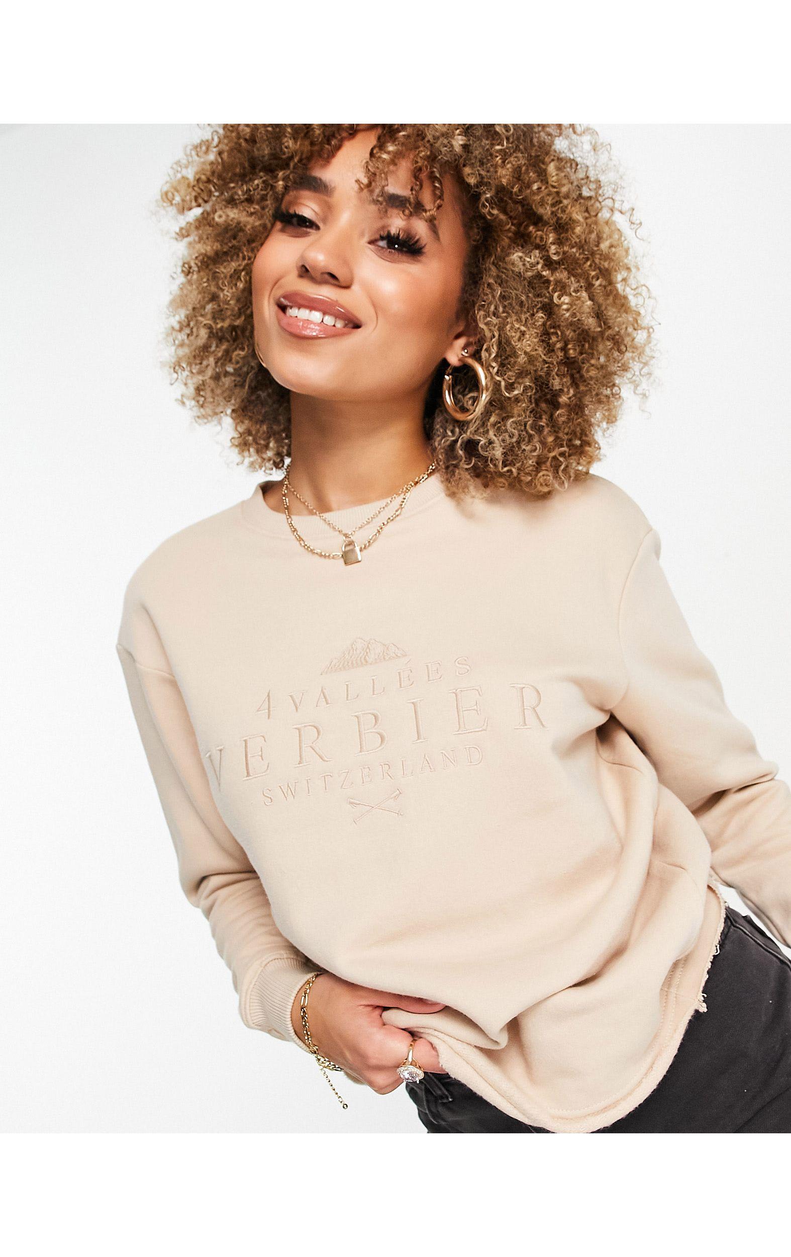 embroidered slogan sweatshirt