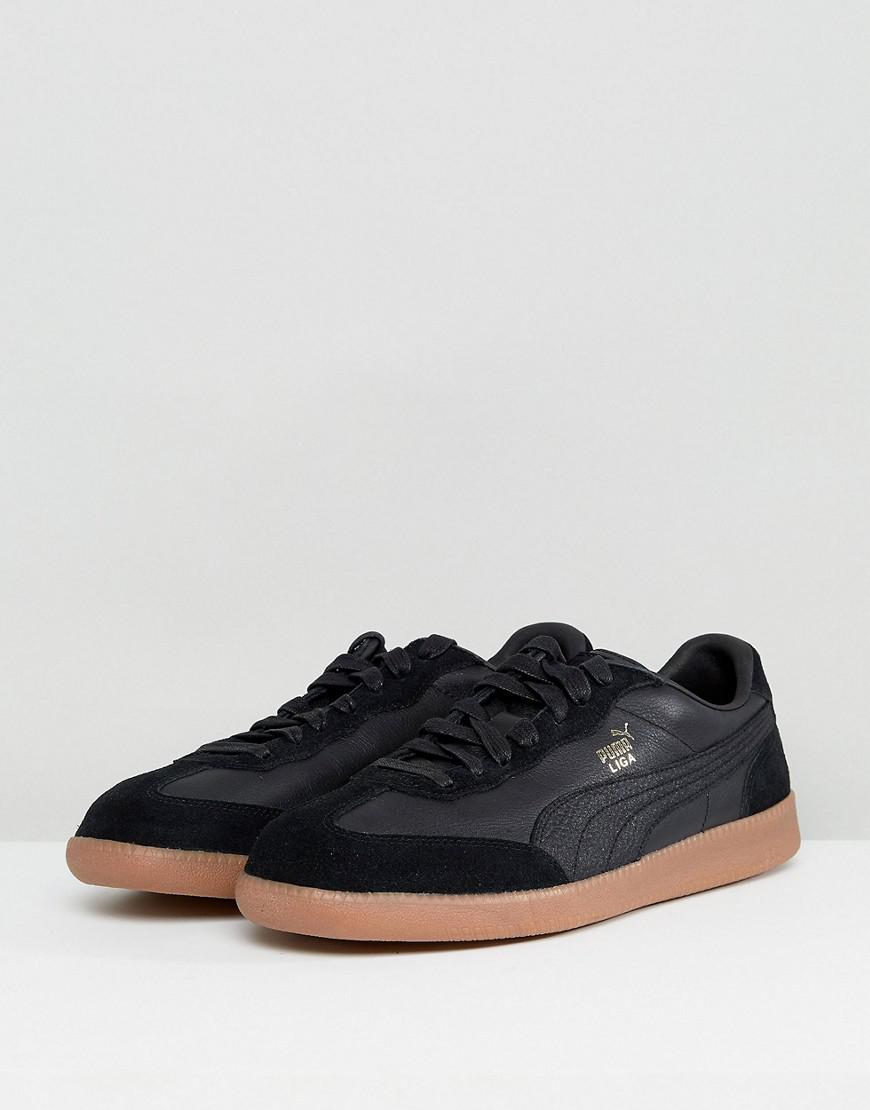 PUMA Liga Leather Sneakers In Black 36459702 for Men - Lyst