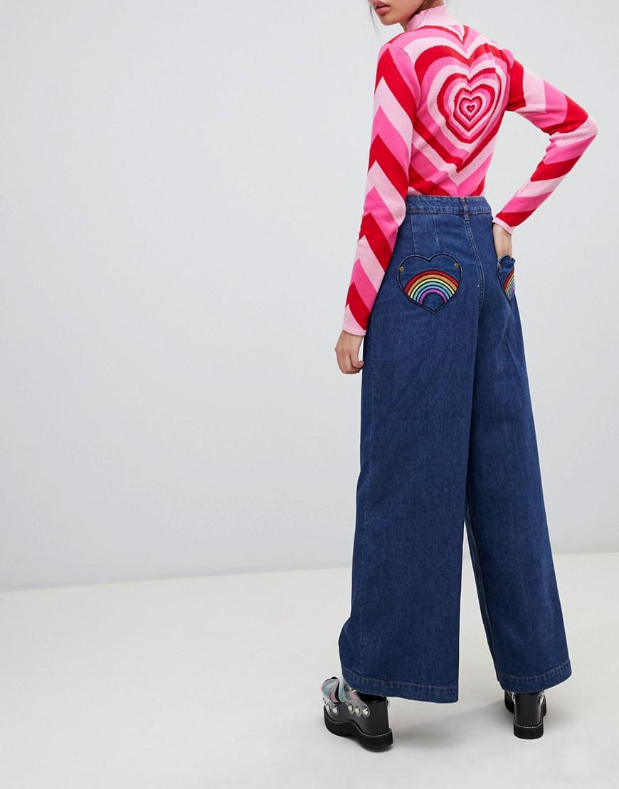Lazy Oaf Rainbow Bum Jeans in Blue | Lyst