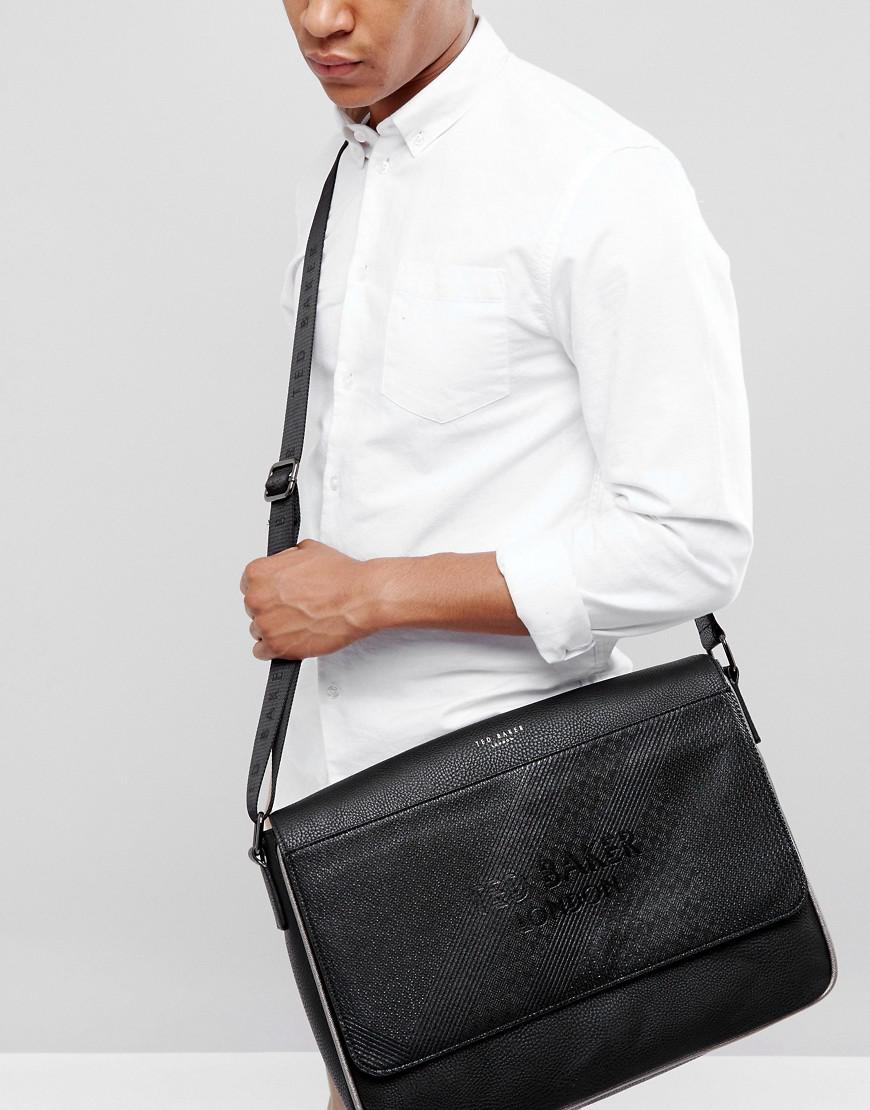 ted baker wowee embossed messenger bag