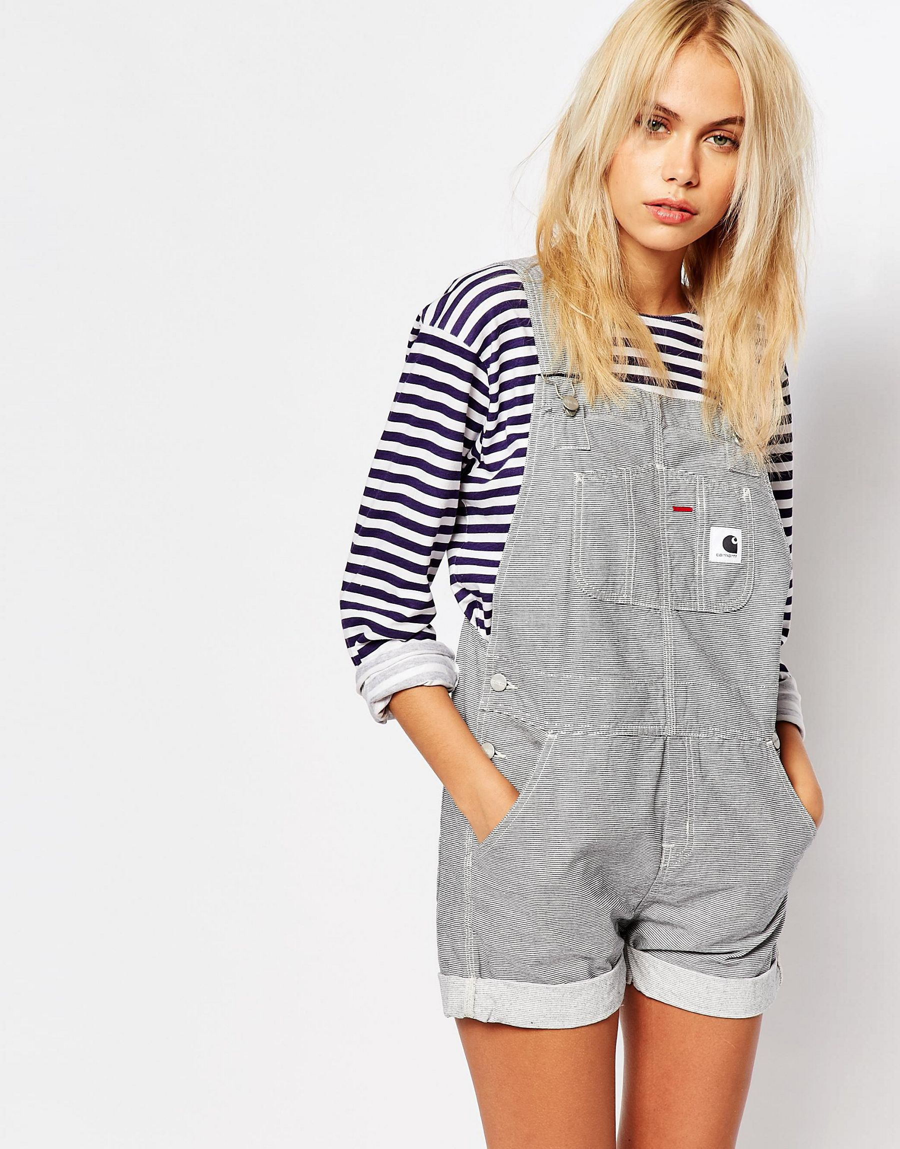 Carhartt WIP Cotton Carhartt Dungaree Playsuit In Hickory Stripe in Blue |  Lyst