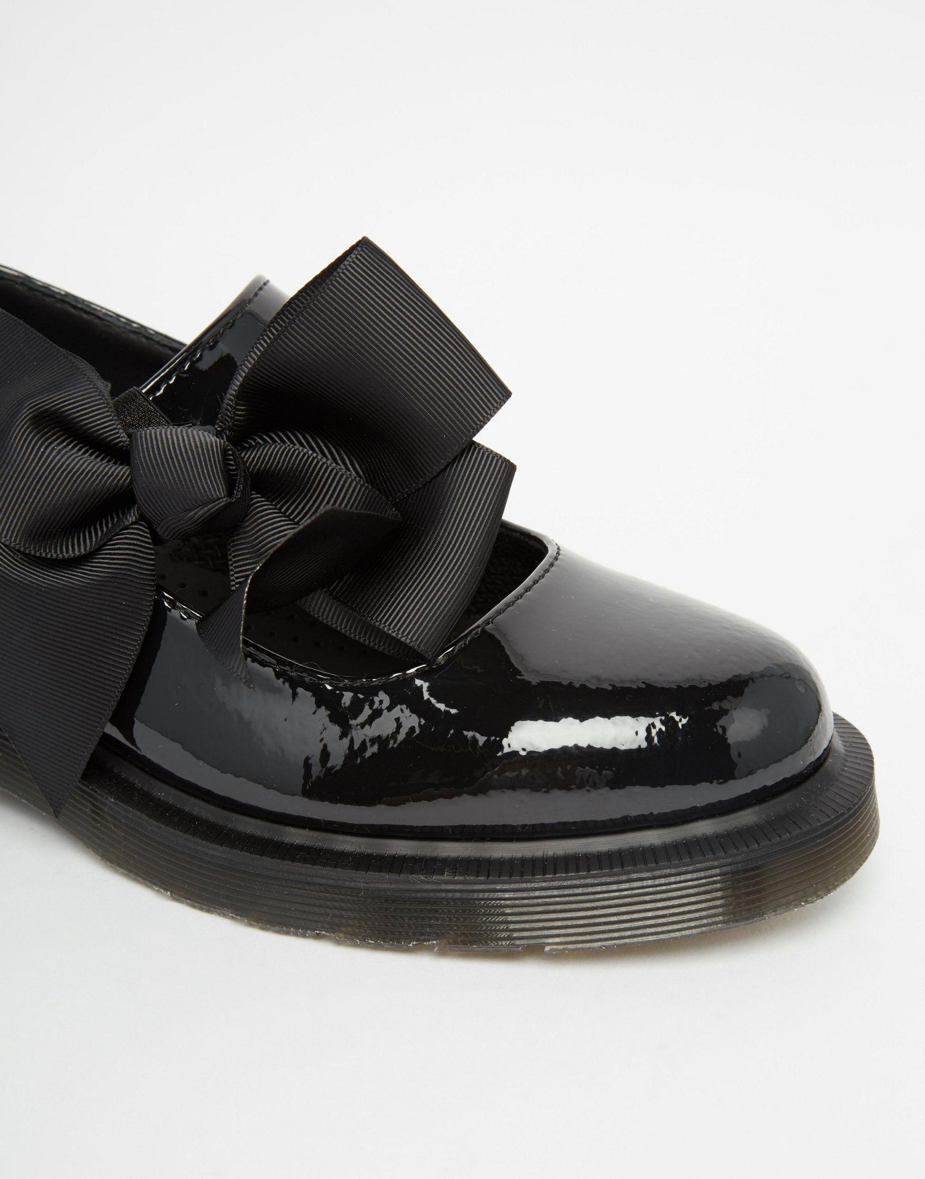 dr martens black mariel flat shoes