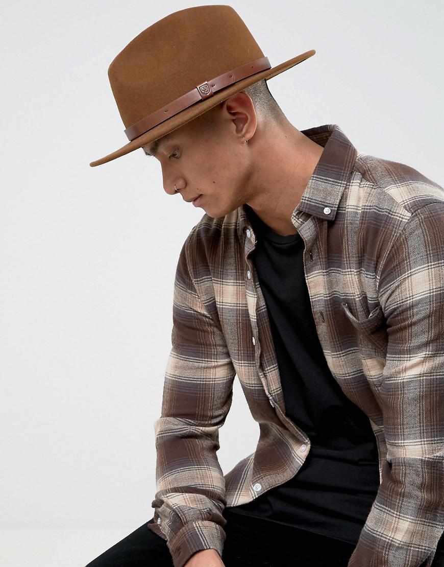 Brixton Wool Messer Fedora Hat in Tan (Brown) for Men - Lyst