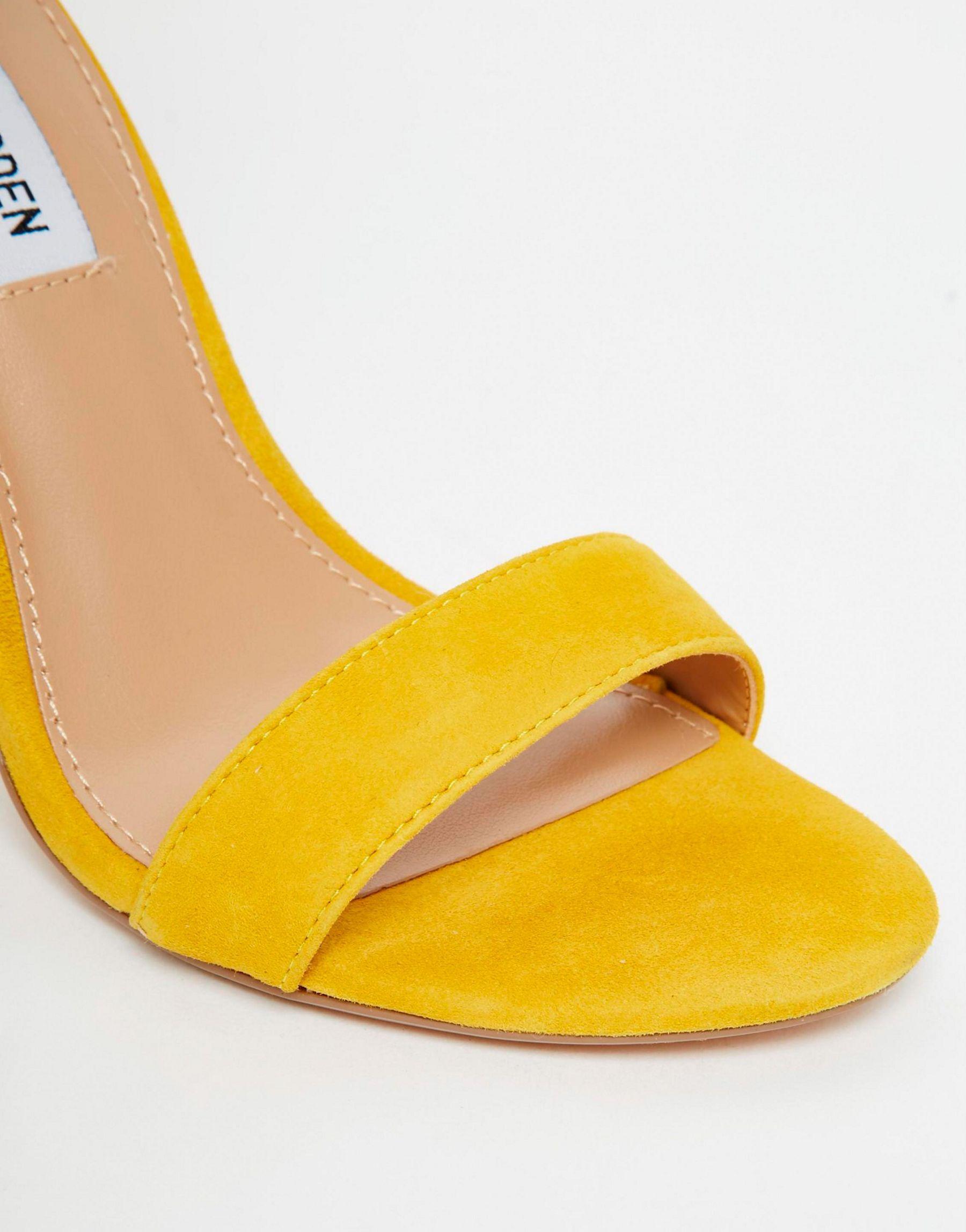 yellow block heel shoes