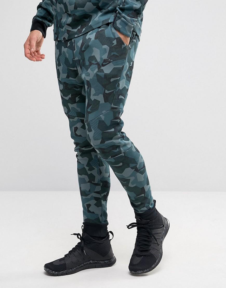 Nike Tech Fleece Camo Joggers In Green 823499-392 for Men - Lyst