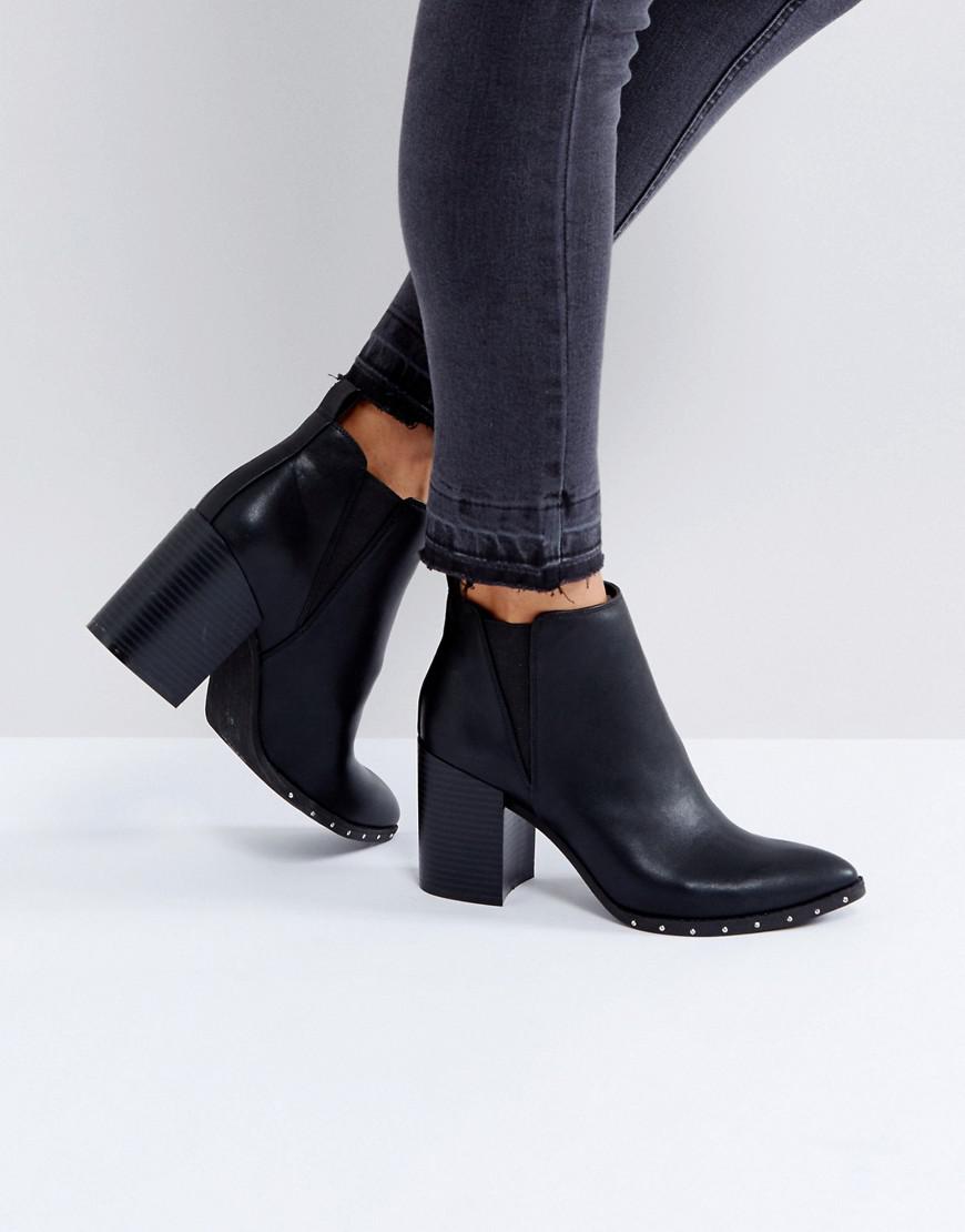 Office Isabella Studded Heeled Ankle Boots in Black - Lyst