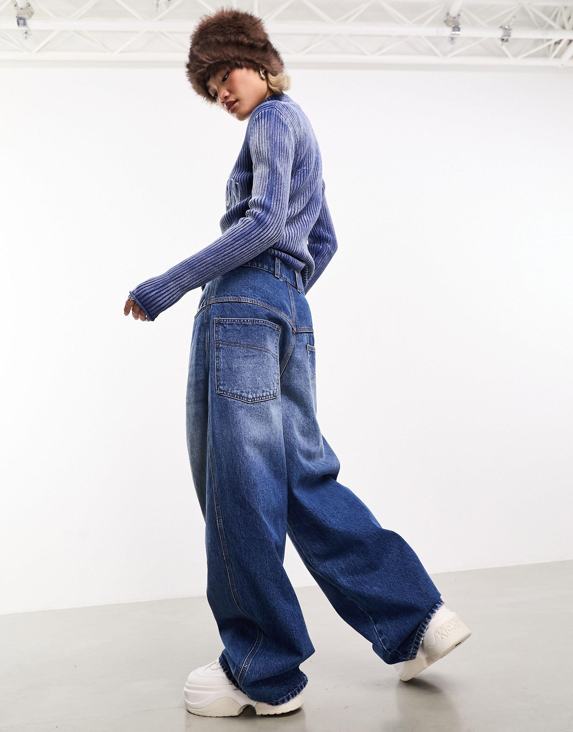 Collusion X015 Low Rise baggy Jeans in Blue for Men