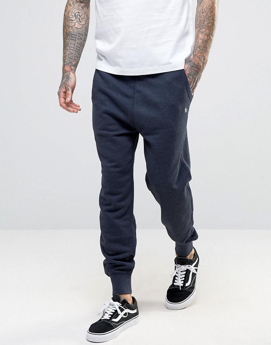 Lyst - Original Penguin Cuffed Jogger Slim Fit Small Logo In Navy in ...