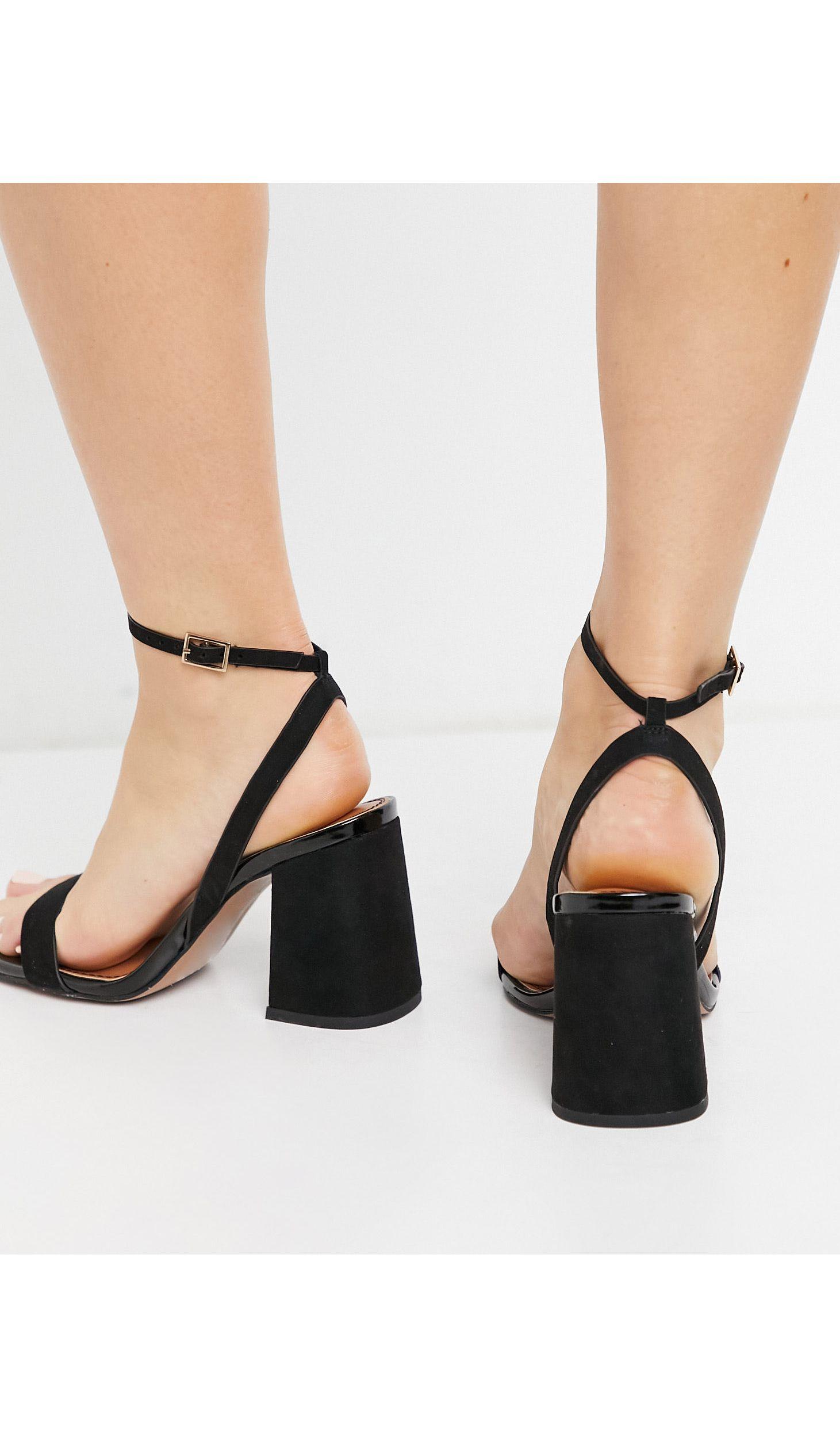 barely there black block heels
