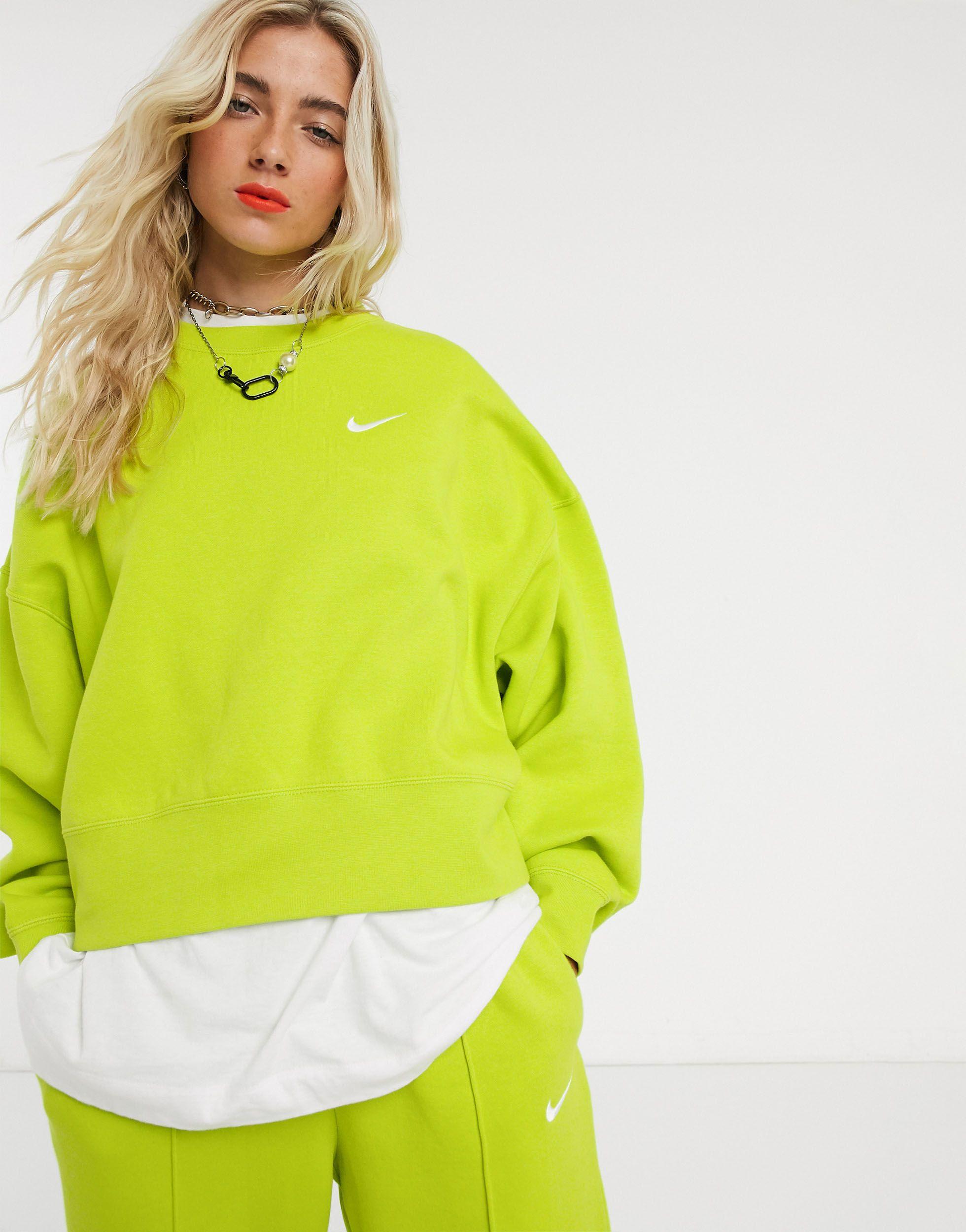 nike mini swoosh hoodie green