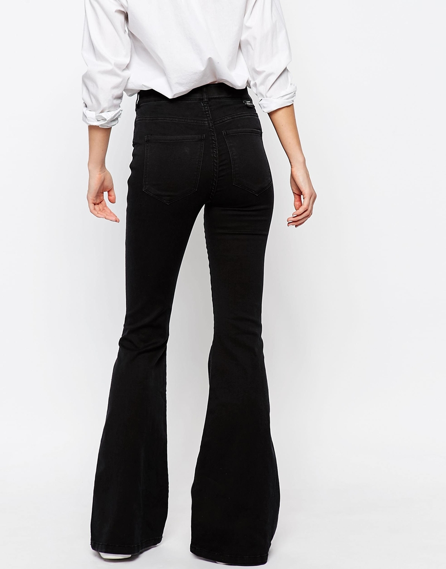Dr. Denim Denim Brigitte High Waist Skinny Flare Jeans in Black - Lyst