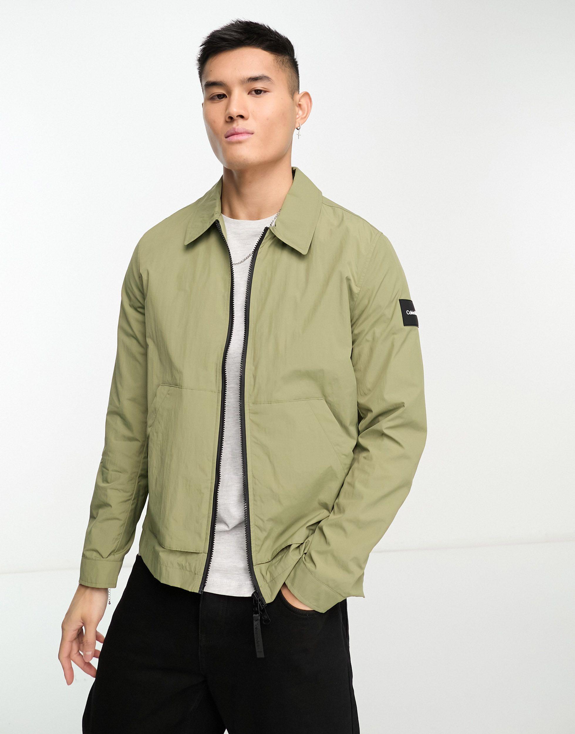 Calvin Klein Badge Logo Jacket in Green for Men | Lyst Canada