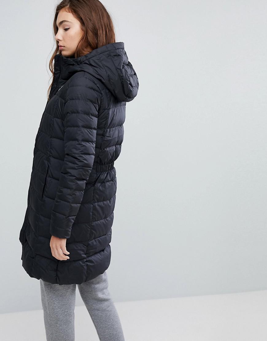 nike down filled long padded parka jacket