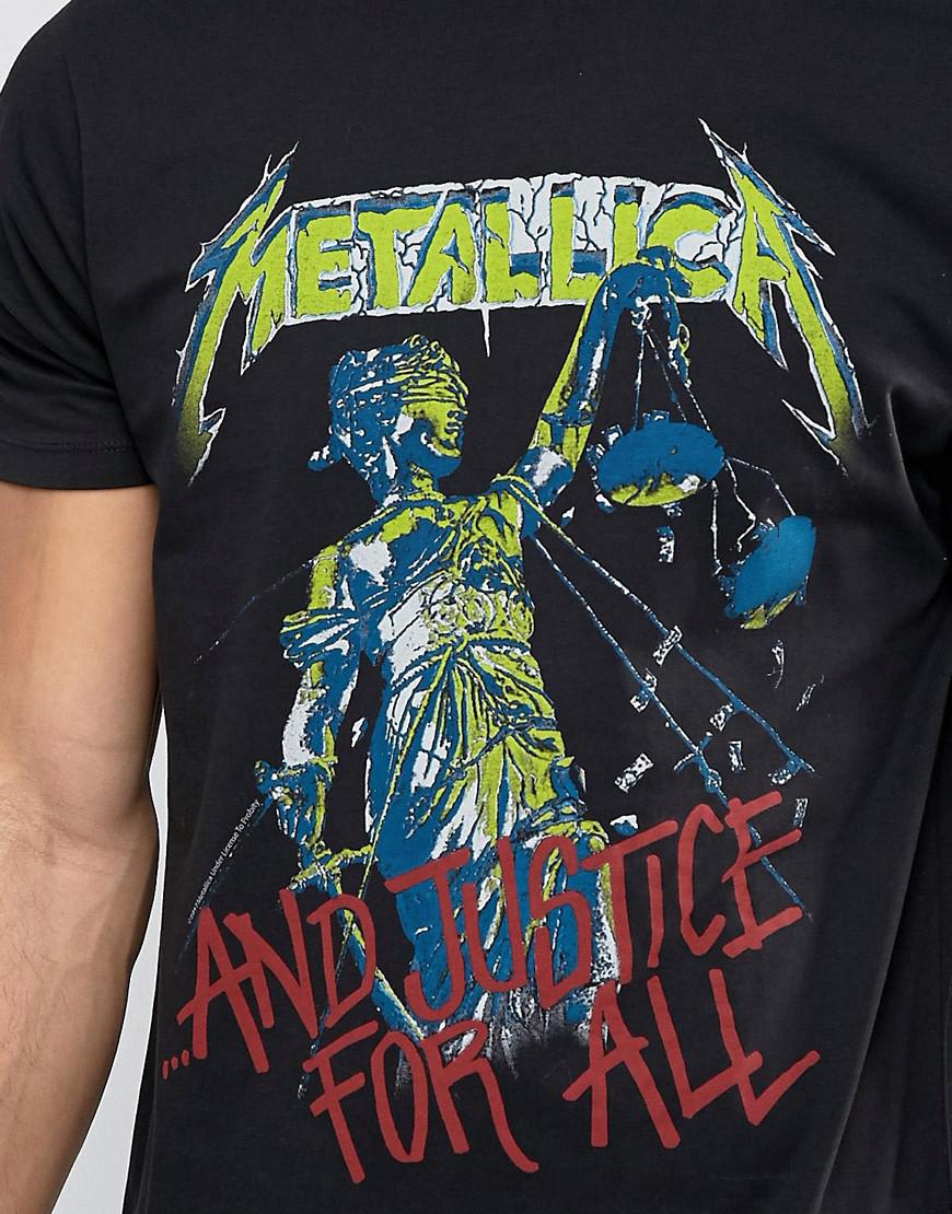 Groene bonen Woud gemakkelijk te kwetsen ASOS Tall Metallica Longline Band T-shirt With Justice For All Faded Print  in Black for Men | Lyst