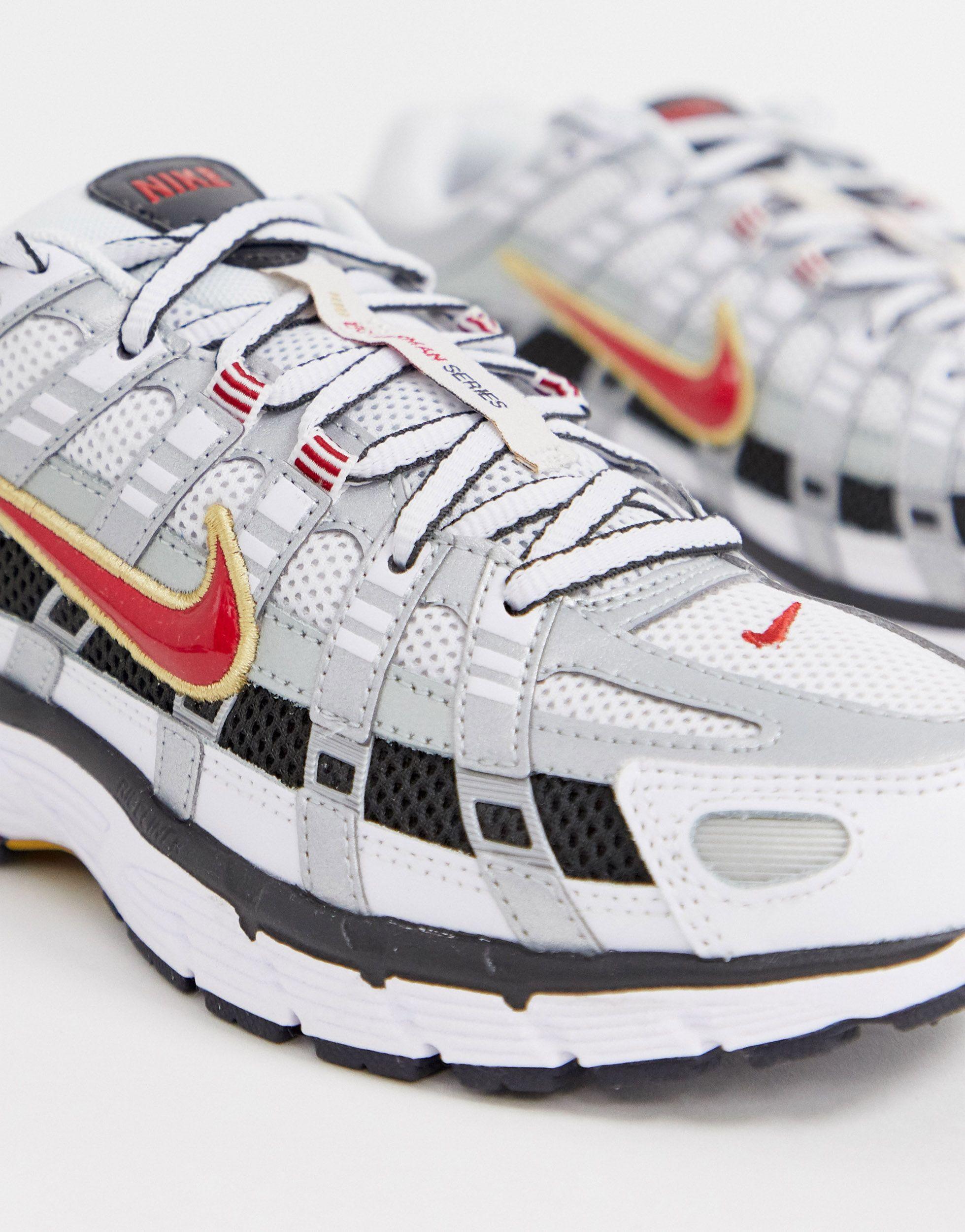 alabanza Egomanía Opinión Nike And Red P-6000 Trainers in White | Lyst UK