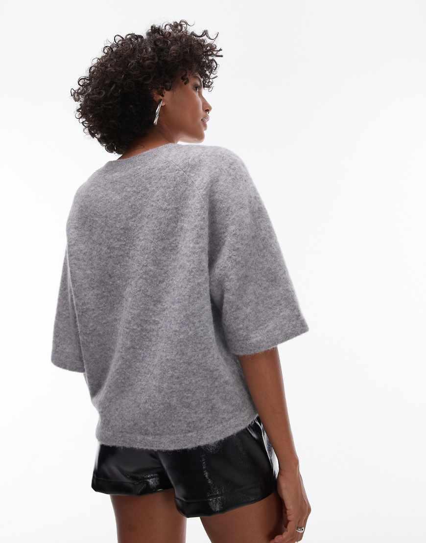 Alpaca Jersey Lana Corto Jersey De Manga Corta De Punto De Lana De