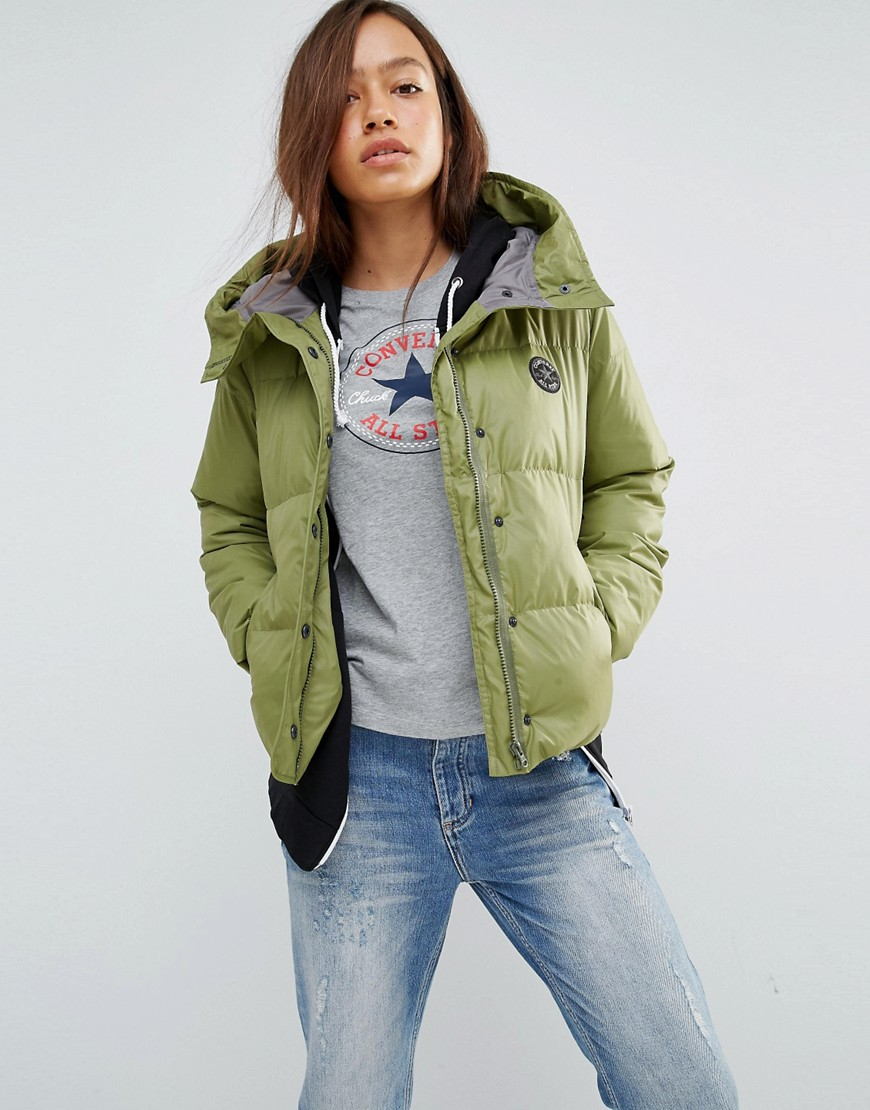 converse core mid length padded jacket