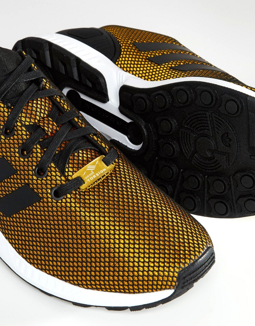 adidas Originals Zx Flux Trainers In Gold S32275 - Gold in ...