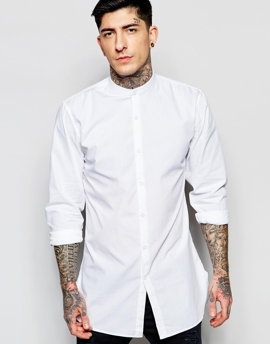 longline grandad collar shirt