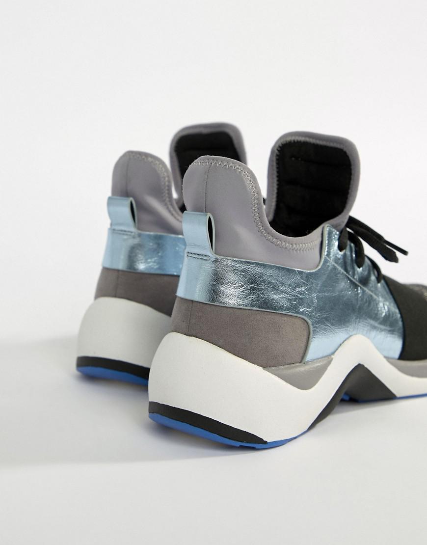 kurt geiger metallic trainers