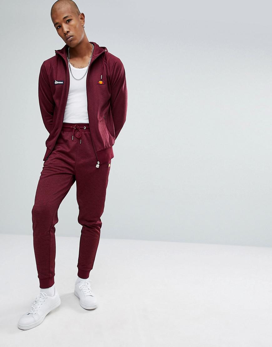 burgundy ellesse tracksuit