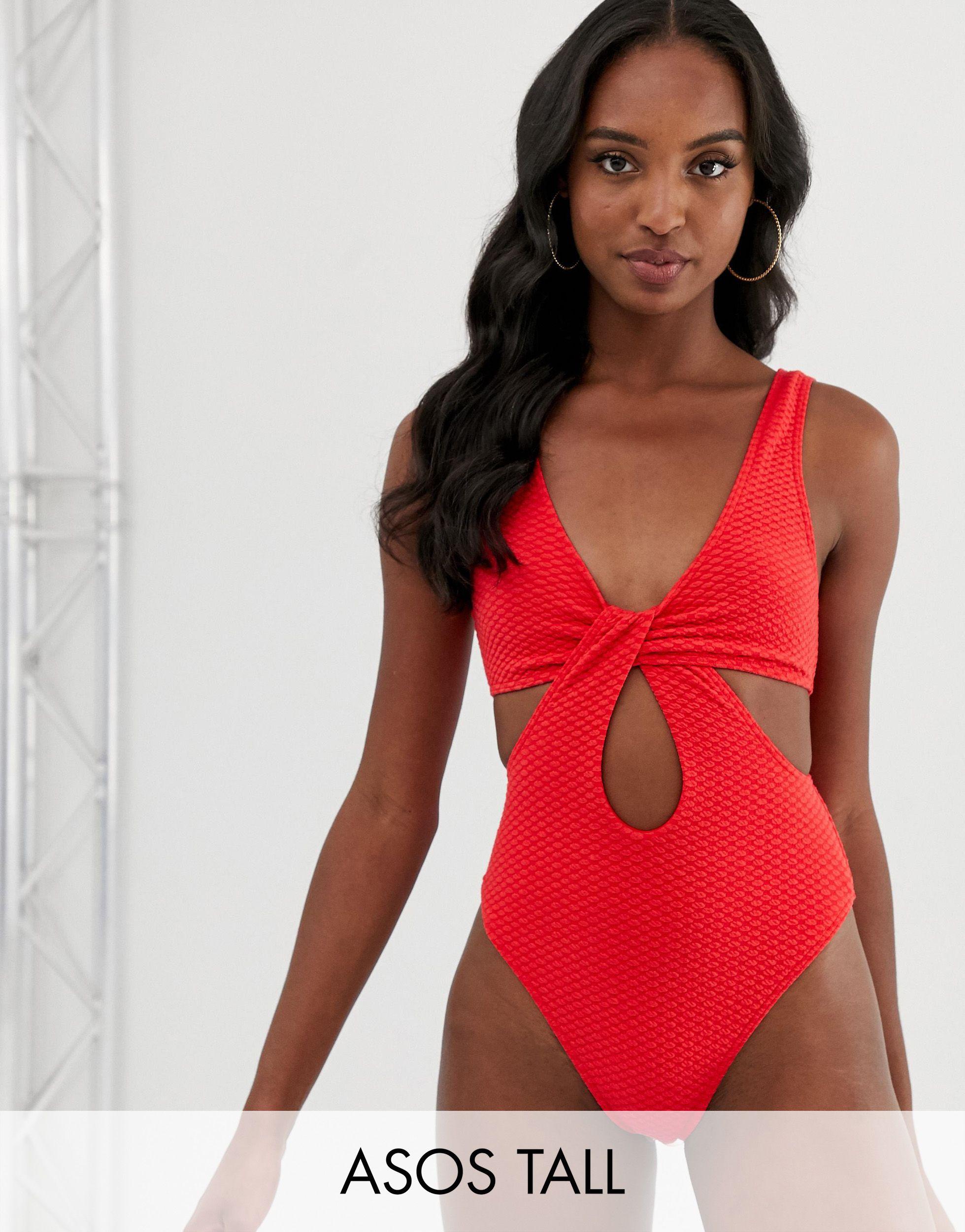 tall red swimsuit
