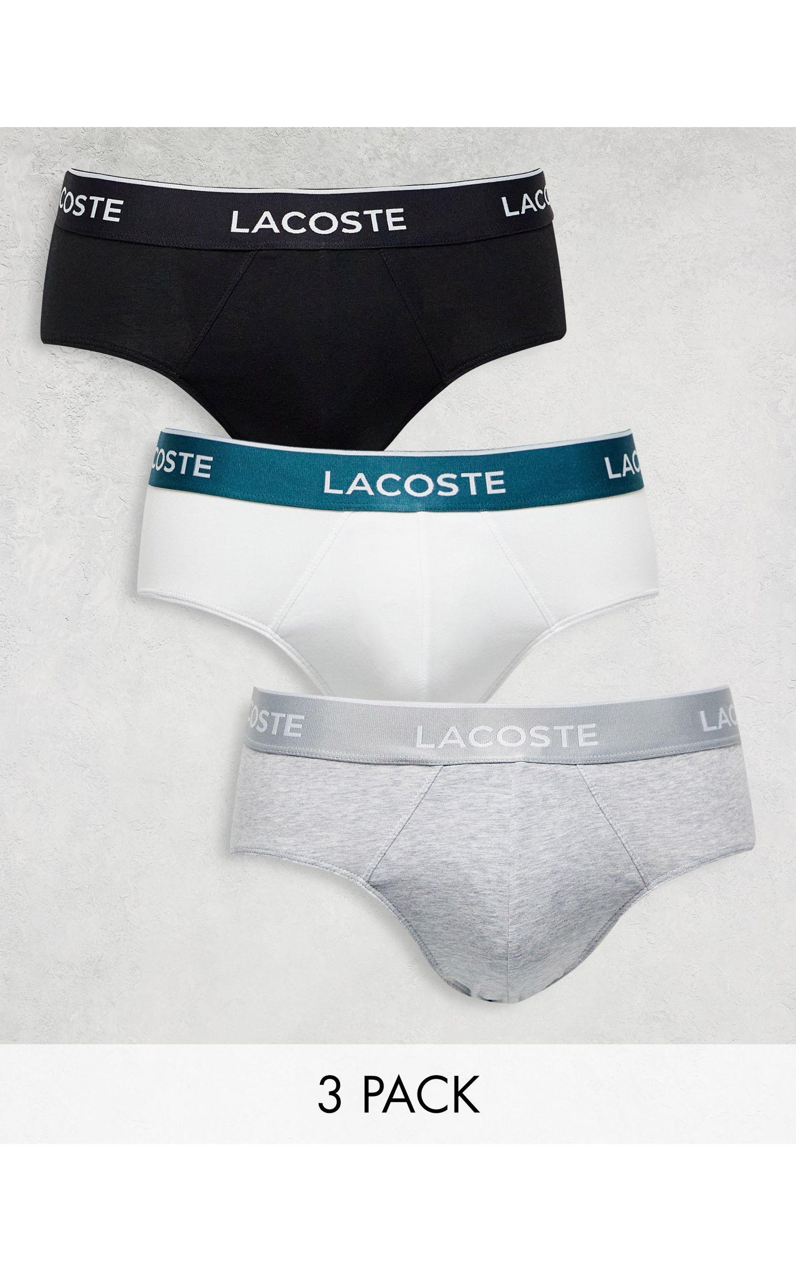 Lacoste 3 Pack Briefs in Black for Men | Lyst UK