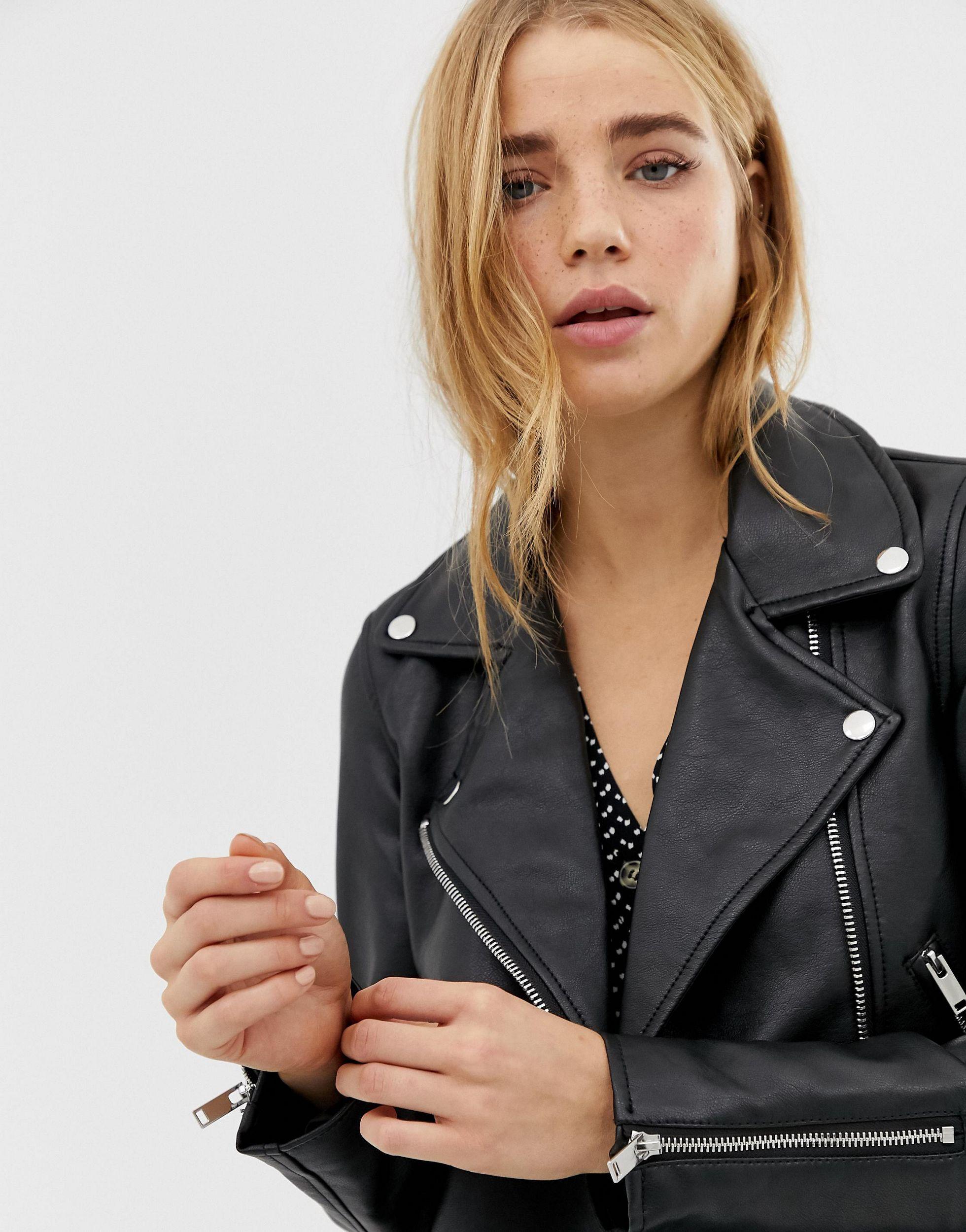 Pimkie – e bikerjacke aus kunstleder in Schwarz | Lyst DE