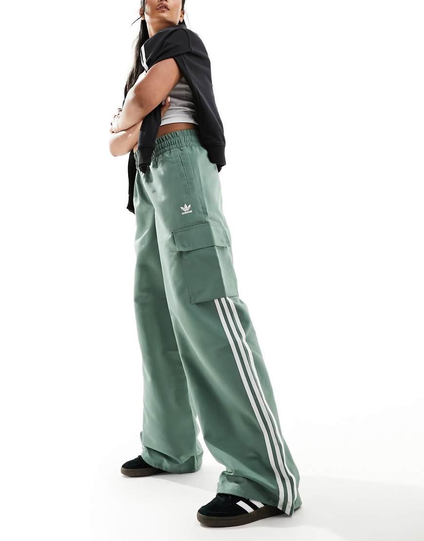 Satén Pantalon Adidas Mujer Verde Pantalones Cargo Caquis Con