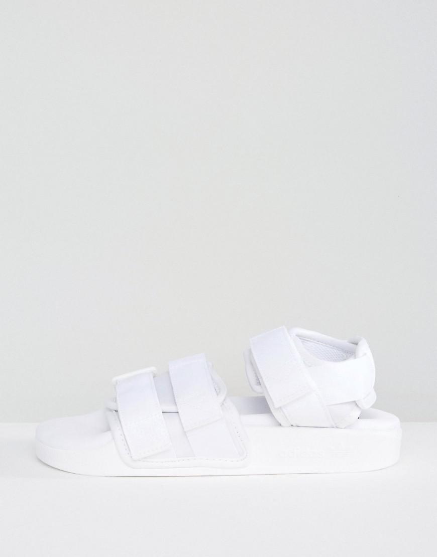 adidas Originals Originals White Adilette Strappy Sandals | Lyst
