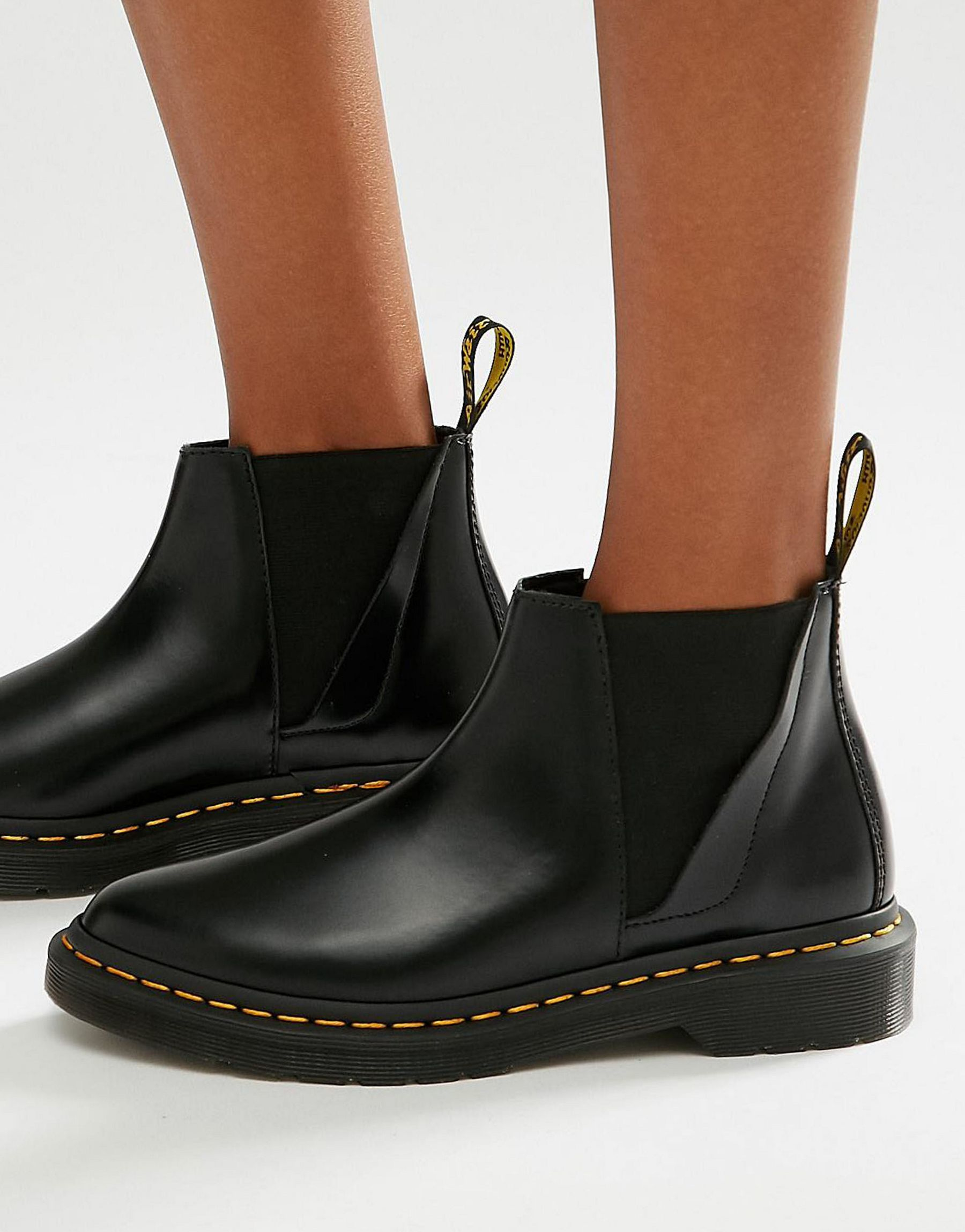 Dr. Martens Leather Bianca Black Chelsea Boots | Lyst