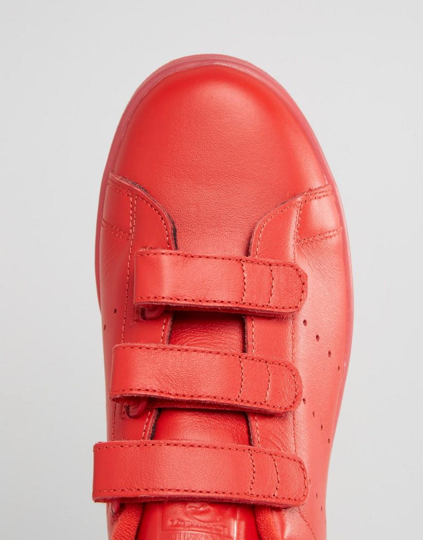 adidas Originals Leather Stan Smith Velcro Trainers In Red S80043 for Men -  Lyst