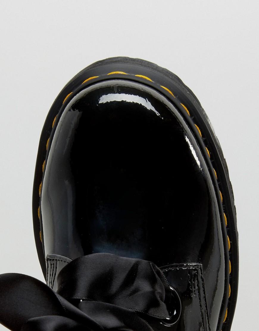 Dr. Martens Holly Ribbon Flatform Shoes - Black Patent Lamper | Lyst