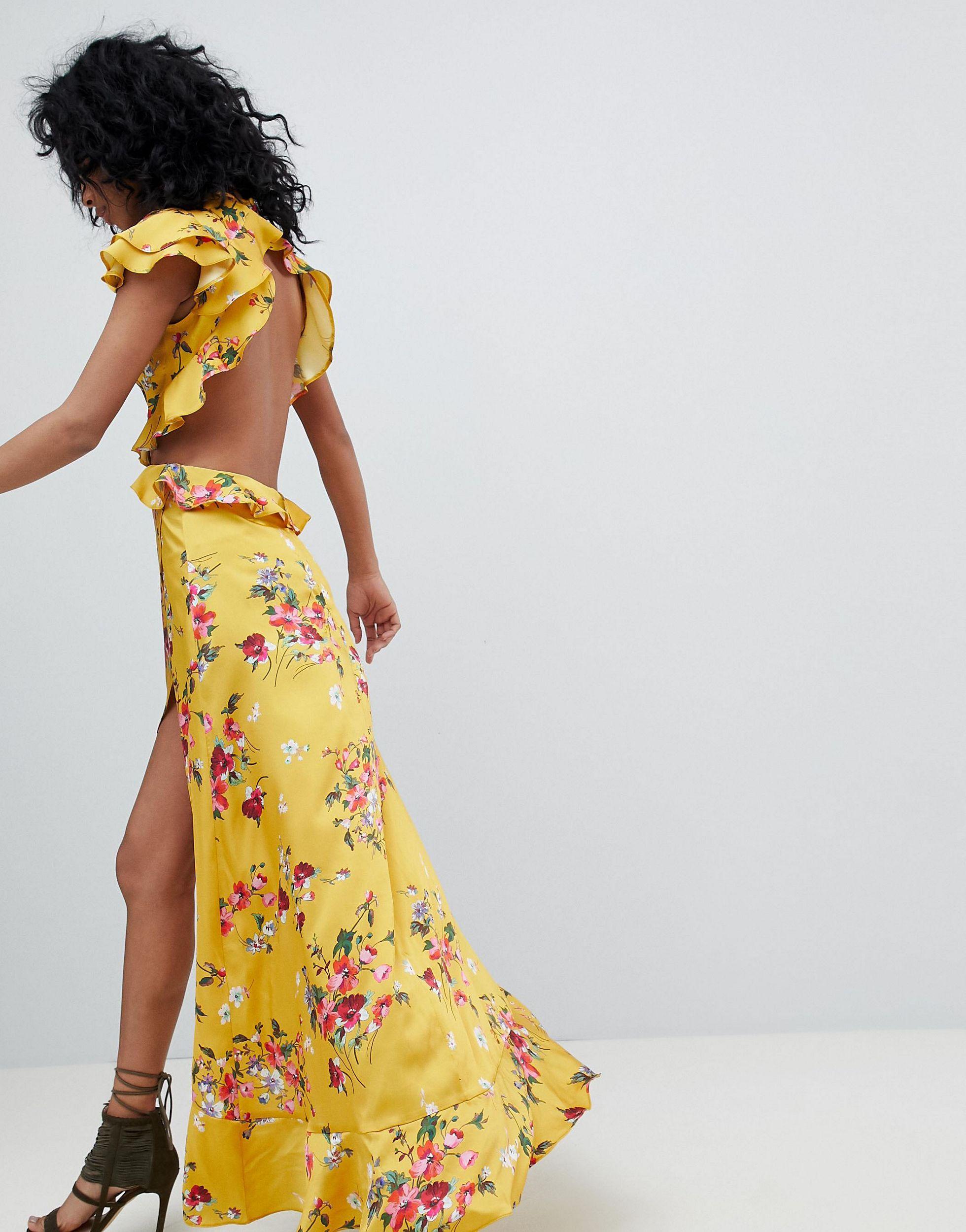 asos design ruffle maxi dress