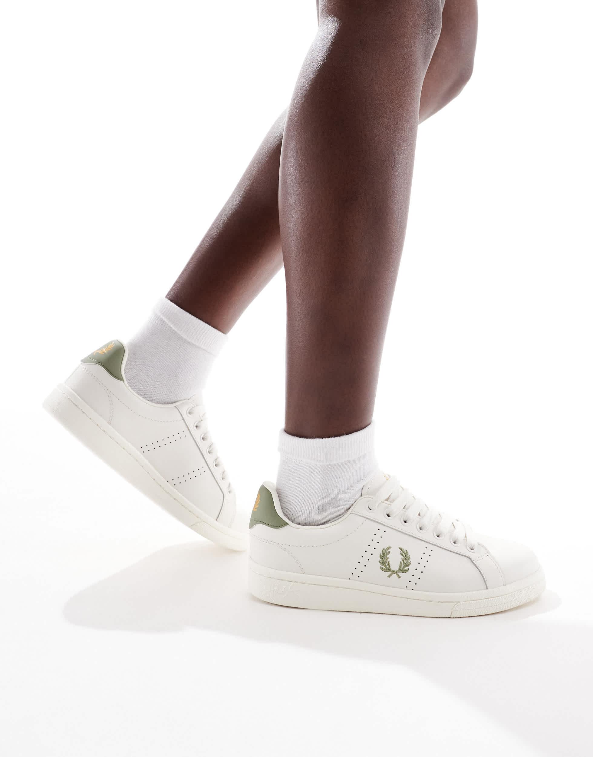 Leather Trainers Fred Perry Women Shoes Fred Perry White Women's