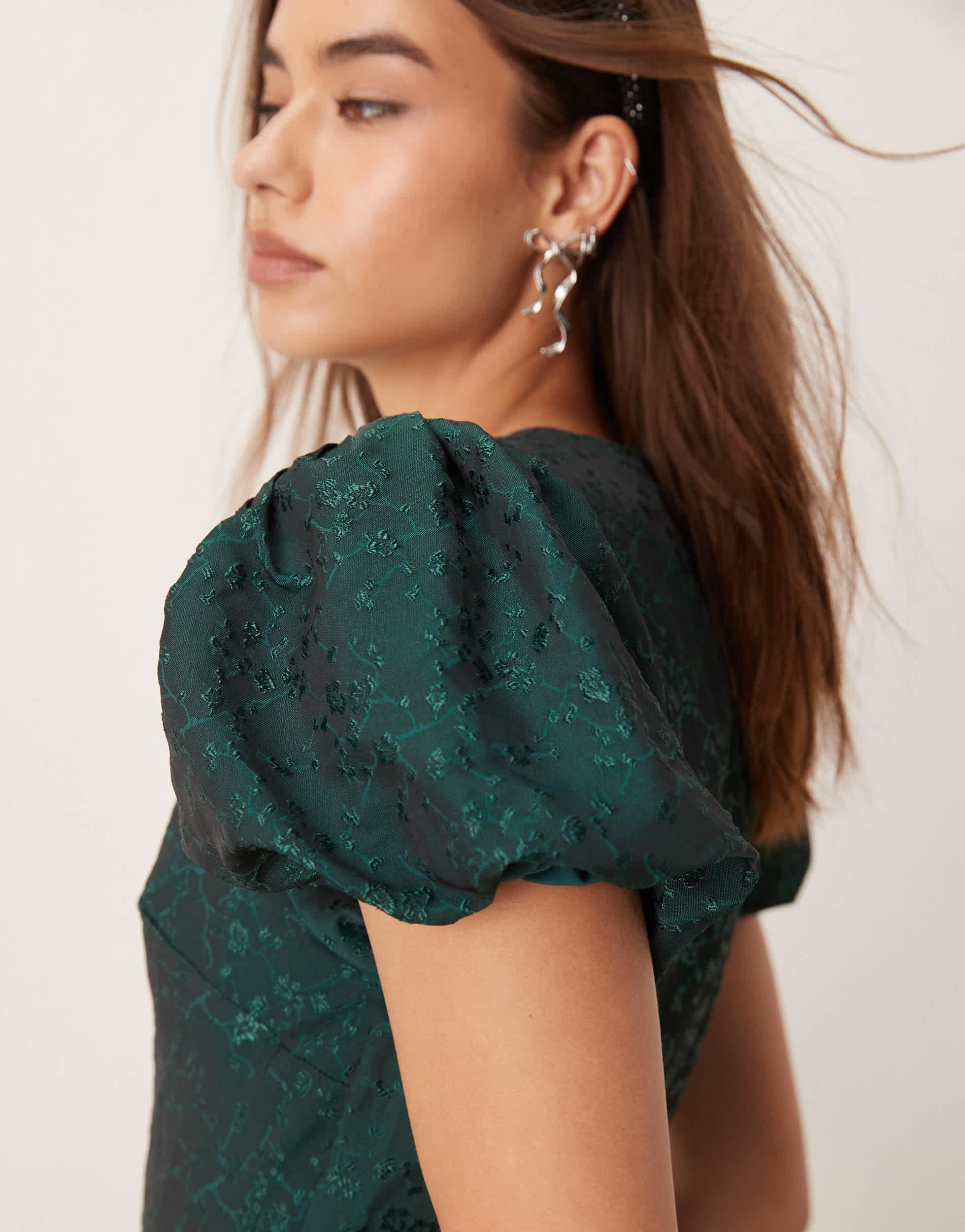 Sister Jane Exclusive Puff Sleeve Bubble Hem Midaxi Dress | Lyst