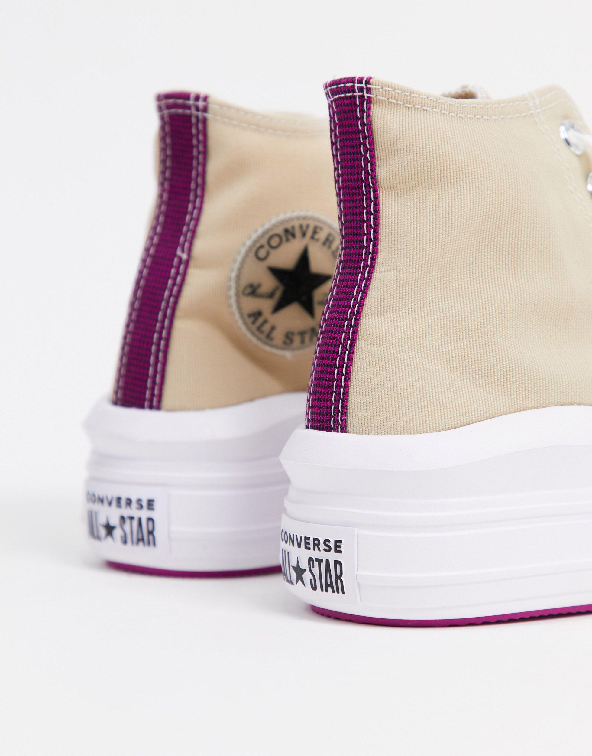Chuck Taylor Move Sneakers alte con plateau beige di Converse in Neutro Lyst